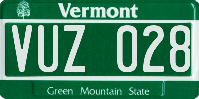 VT license plate VUZ028