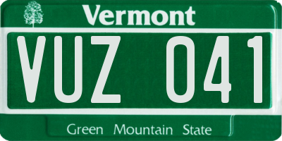 VT license plate VUZ041