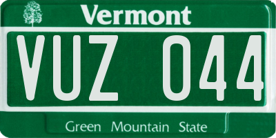 VT license plate VUZ044