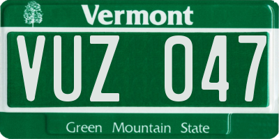 VT license plate VUZ047