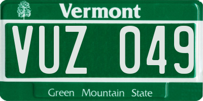 VT license plate VUZ049