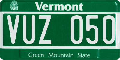 VT license plate VUZ050
