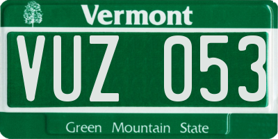 VT license plate VUZ053