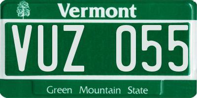 VT license plate VUZ055