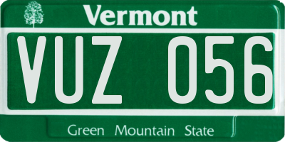 VT license plate VUZ056