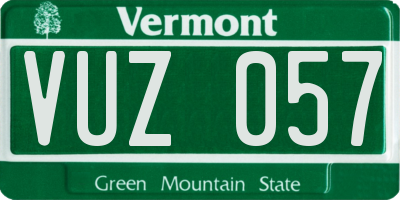 VT license plate VUZ057