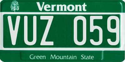 VT license plate VUZ059