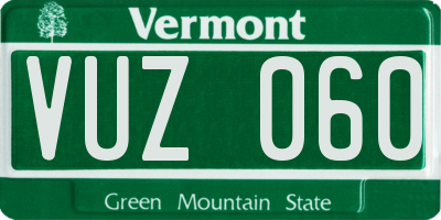 VT license plate VUZ060