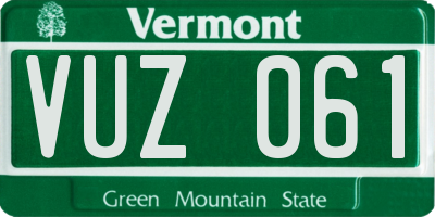 VT license plate VUZ061