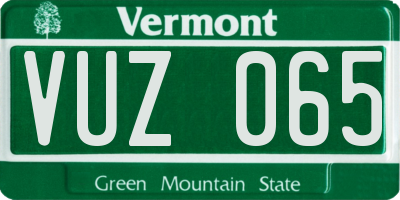 VT license plate VUZ065
