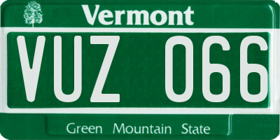 VT license plate VUZ066