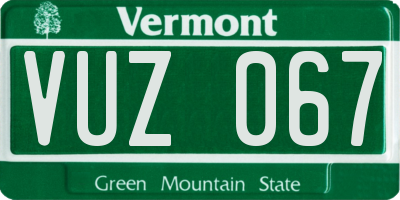 VT license plate VUZ067