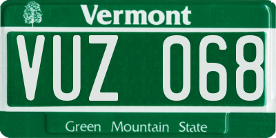 VT license plate VUZ068