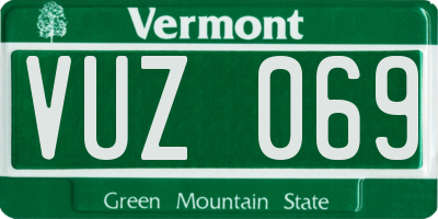 VT license plate VUZ069