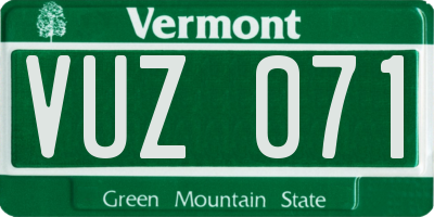 VT license plate VUZ071