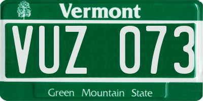VT license plate VUZ073