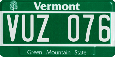 VT license plate VUZ076