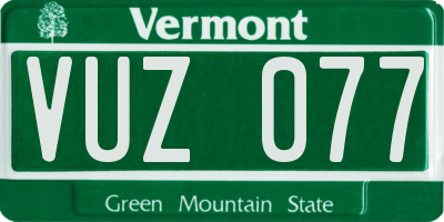 VT license plate VUZ077