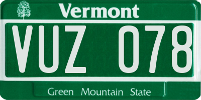 VT license plate VUZ078