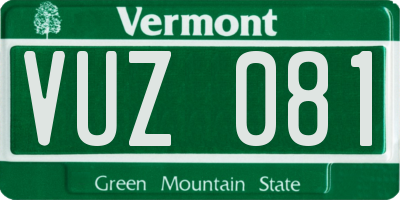 VT license plate VUZ081