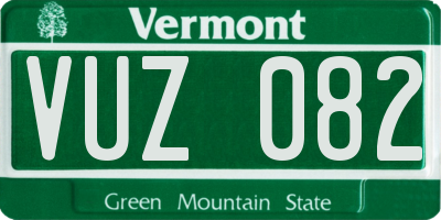 VT license plate VUZ082