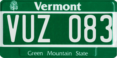 VT license plate VUZ083