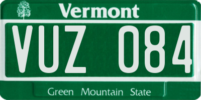VT license plate VUZ084