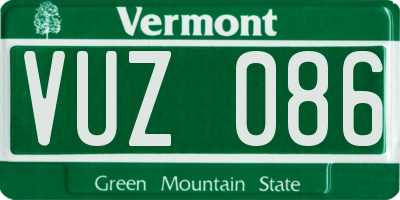 VT license plate VUZ086