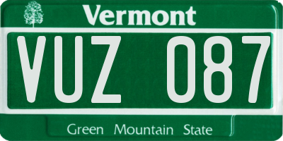 VT license plate VUZ087