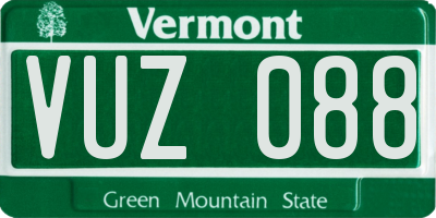 VT license plate VUZ088