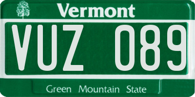 VT license plate VUZ089