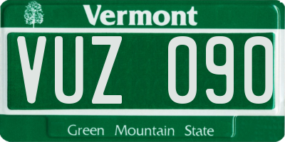 VT license plate VUZ090