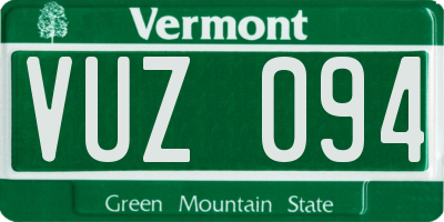 VT license plate VUZ094