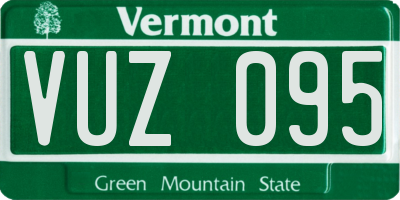 VT license plate VUZ095