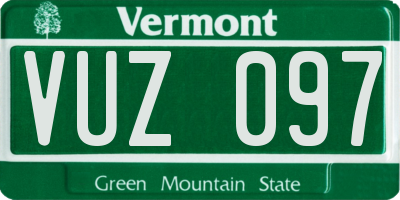 VT license plate VUZ097