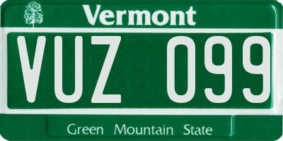 VT license plate VUZ099
