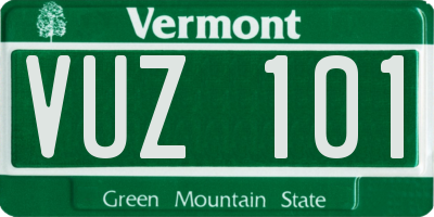 VT license plate VUZ101
