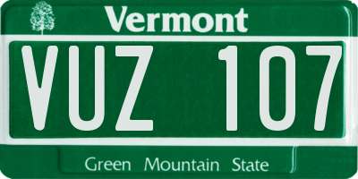 VT license plate VUZ107
