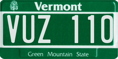 VT license plate VUZ110