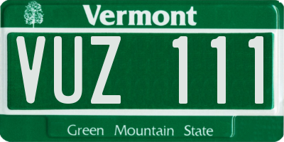 VT license plate VUZ111