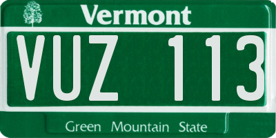 VT license plate VUZ113