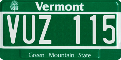 VT license plate VUZ115