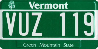 VT license plate VUZ119