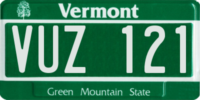 VT license plate VUZ121
