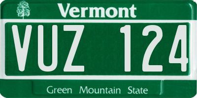 VT license plate VUZ124