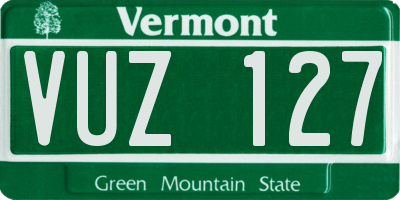 VT license plate VUZ127