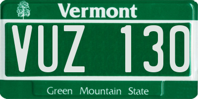 VT license plate VUZ130