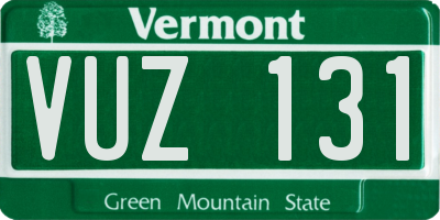 VT license plate VUZ131