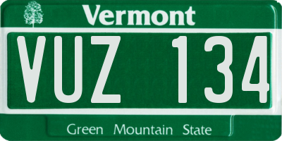 VT license plate VUZ134