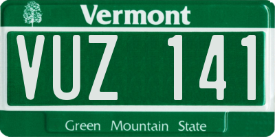 VT license plate VUZ141